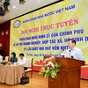 Phó Thủ tướng Lê Minh Khái phát biểu và chri đạo tại Hội nghị. (Ảnh: CTV/Vietnam+)