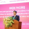 Ông Phạm Toàn Vượng - thành viên HĐTV, Tổng Giám đốc Agribank phát biểu nhận nhiệm vụ. (Ảnh: Vietnam+)