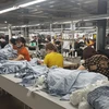 Sản xuất dệt may tại doanh nghiệp Tiên Sơn. (Ảnh: Vietnam+)