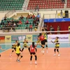 Câu lạc bộ bóng chuyền Nữ Ninh Bình LienVietPostBank tại Giải bóng chuyền Hoa Lư-Bình Điền. (Ảnh: Vietnam+)