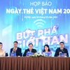 Các đại biểu tại họp báo Ngày thẻ Việt Nam 2023. (Anh: PV/Vietnam+)