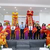 Lễ cắt băng tại sự kiện khai trương BAC A BANK Chi nhánh Cà Mau. (Ảnh: Vietnam+)
