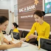 Khách hàng giao dịch tại BAC A BANK. (Ảnh: PV/Vietnam+)