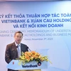 Ông Trần Minh Bình - Chủ tịch Hội đồng quản trị VietinBank phát biểu tại buổi lễ. (Ảnh: PV/Vietnam+)