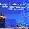Bà Michele Wee, Tổng Giám đốc Ngân hàng Standard Chartered Việt Nam phát biểu tại Diễn đàn. (Ảnh: PV/Vietnam+)