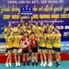 Nữ Ninh Bình LPBank lần đầu tiên vô địch giải Vô địch Quốc gia. (Ảnh: Vietnam+)