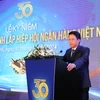Phó Thống đốc Ngân hàng Nhà nước Phạm Tiến Dũng phát biểu tại lễ kỷ niệm. (Ảnh: Vietnam+)