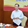 Phó Thống đốc Thường trực Ngân hàng Nhà nước Đào Minh Tú phát biểu và chỉ đạo tại hội nghị. (Ảnh: Vietnam+)