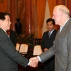 Chủ tịch nước Nguyễn Minh Triết tiếp Cựu Tổng thống Mỹ Jimmy Carter. (Ảnh: Nguyễn Khang/TTXVN)