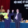 Ông Lê Tiến Thọ, Chủ tịch Ban chấp hành Hội Nghệ sĩ sân khấu Nam lần thứ 7 ra mắt đại hội. (Ảnh: Phương Hoa/TTXVN).