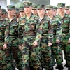 Các binh sĩ Hàn Quốc tại buổi lễ khai mạc cuộc tập trận. (Ảnh: AFP/TTXVN)