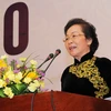 Phó Chủ tịch nước Nguyễn Thị Doan phát biểu tại diễn đàn. (Ảnh: Kim Phương/TTXVN)