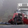 Hiện trường vụ tai nạn ở Ba Lan. (Ảnh: AFP/TTXVN)
