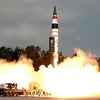 Vụ phóng tên lửa Agni-V của Ấn Độ ngày 19/4. (Nguồn: New York Times)
