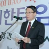 Tổng Giám đốc Thông tấn xã Việt Nam Nguyễn Đức Lợi phát biểu tại buổi lễ. (Ảnh: An Đăng/TTXVN) 