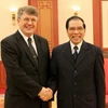 Tổng Bí thư tiếp Đại sứ Đặc mệnh toàn quyền Liên bang Nga tại Việt Nam. (Ảnh: Đinh Xuân Tuân/TTXVN).