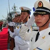 Lực lượng hải quân Trung Quốc trong buổi tiếp đón ở UAE. (Ảnh: Xinhua).