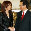 Tổng thống Argentina Cristina Fernandez de Kirchner tiếp Thủ tướng Nguyễn Tấn Dũng. (Ảnh: Đức Tám/TTXVN).