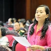 Đại biểu Quốc hội thành phố Hà Nội Nguyễn Thị Hồng Hà phát biểu ý kiến. (Ảnh: Thái Bình/TTXVN).