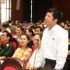 Đại biểu Quốc hội tỉnh Hải Dương Nguyễn Văn Hợp phát biểu ý kiến. (Ảnh: Nguyễn Dân/TTXVN).