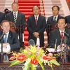 Thủ tướng Nguyễn Tấn Dũng và Thủ tướng New Zealand John Key gặp gỡ báo chí. (Ảnh: Doãn Tấn/TTXVN)