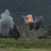Binh sỹ Hàn Quốc bắn pháo trong cuộc tập trận tại đảo Baengnyeong, gần biên giới với Triều Tiên. (Ảnh: Internet).