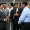 Chủ tịch nước Nguyễn Minh Triết đến thăm tỉnh Kampong Chhnang của Campuchia. (Ảnh: Nguyễn Khang/TTXVN).