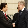 Thủ tướng Nguyễn Tấn Dũng gặp Thủ tướng Bỉ Yves Leterme. (Ảnh: Đức Tám/TTXVN).