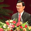 Ông Trương Tấn Sang - Ủy viên Bộ Chính trị, Thường trực Ban Bí thư phát biểu tại đại hội. (Ảnh: Nguyễn Văn Nhật/TTXVN).