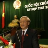 Chủ tịch Quốc hội Nguyễn Phú Trọng khai mạc một kỳ họp Quốc hội khóa XII. (Ảnh: Trí Dũng/TTXVN).