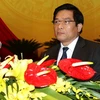 Ông Hà Ngọc Chiến, Bí thư Tỉnh ủy Cao Bằng tham luận tại Đại hội. (Ảnh: TTXVN)