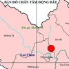 Bản đồ chấn tâm động đất tại Lai Châu, ngày 28/4. (Nguồn: www.igp-vast.vn)