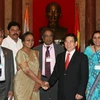 Chủ tịch nước Nguyễn Minh Triết tiếp Chủ tịch Hạ Nghị viện Cộng hòa Ấn Độ. (Ảnh: Nguyễn Khang/TTXVN)