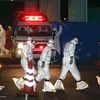 Công nhân của TEPCO bị thương được chuyển tới bệnh viện Trường đại học y tế Fukushima ngày 24/3. (Nguồn: AFP/TTXVN)