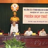 Tổng Bí thư, Chủ tịch Quốc hội, Chủ tịch Hội đồng bầu cử Nguyễn Phú Trọng phát biểu tại Phiên họp. (Ảnh: Trí Dũng/TTXVN)