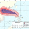 Vị trí và đường đi của cơn bão. (Nguồn: Trung tâm Dự báo Khí tượng Thủy văn Trung ương)