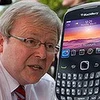 Chiếc Blackberry của Ngoại trưởng Australia Kevin Rudd bị xóa hết thông tin. (Nguồn: Brisbane Times)