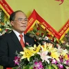 Chủ tịch Quốc hội Nguyễn Sinh Hùng phát biểu tại lễ kỷ niệm. (Ảnh: Nhan Sáng/TTXVN)