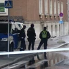 Cảnh sát tại khu vực trụ sở Bộ Quốc phòng Estonia. (Nguồn: Oodweyne News)