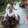 Lũ lụt ở Campuchia. (Nguồn: AFP)