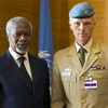Ông Kofi Annan (trái) và ông Robert Mood. (Nguồn: AP)
