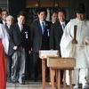 Hai Bộ trưởng Nhật Bản thăm đền Yasukuni. (Nguồn: AFP)