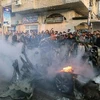 Máy bay Israel oanh tạc Gaza (Nguồn: AFP)