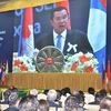 Thủ tướng Campuchia Hun Sen phát biểu khai mạc. (Ảnh: Trần Chí Hùng/Vietnam+)