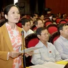 Đại biểu Quốc hội tỉnh Gia Lai Siu Hương phát biểu ý kiến. (Ảnh: An Đăng/TTXVN)