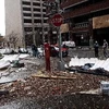 Cảnh tàn phá do bão Sandy tại quận tài chính ở New York ngày 30/10. (Nguồn: AFP/TTXVN)