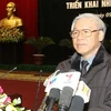 Tổng Bí thư Nguyễn Phú Trọng phát biểu tại hội nghị. (Ảnh: Trí Dũng/ TTXVN)