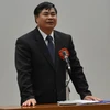 Đại sứ Đoàn Xuân Hưng phát biểu tại hội thảo tăng cường hợp tác với tỉnh Ehime của Nhật Bản. (Ảnh: Minh Sơn/Vietnam+) 