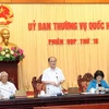Chủ tịch Quốc hội Nguyễn Sinh Hùng phát biểu khai mạc Phiên họp thứ 18 của Ủy ban Thường vụ Quốc hội. (Ảnh: Nhan Sáng/TTXVN)