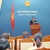 Người phát ngôn Bộ Ngoại giao Việt Nam Lương Thanh Nghị trả lời phỏng vấn báo chí. (Ảnh: Lâm Khánh/TTXVN)